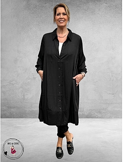 GOZZIP Black - Zwarte A-Lijn Jurk Sabine